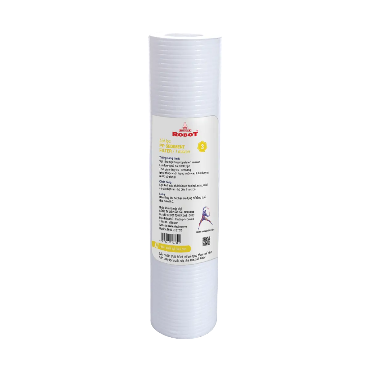 Lõi lọc thô số 3 - PP 1 Micron 10" (Inch) - Taiwan