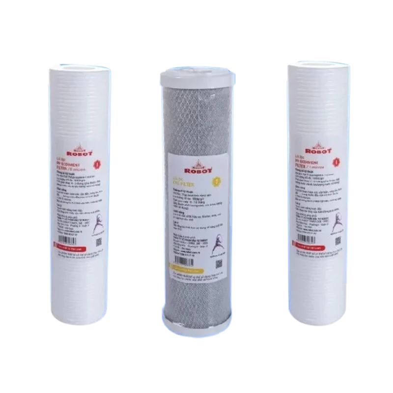 Bộ 3 lõi lọc thô Taiwan 10" sử dụng cho máy loại 3 cốc rời: PP5 + CTO + PP1
